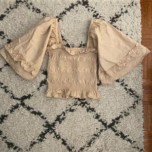 Tan free people crop top